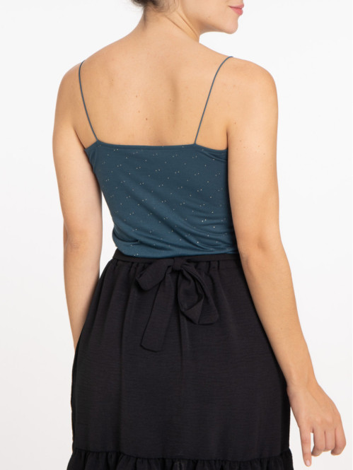 Top col bénitier pailleté canard femme