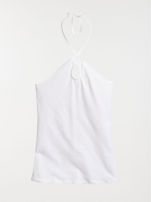 Débardeur dos nu blanc femme