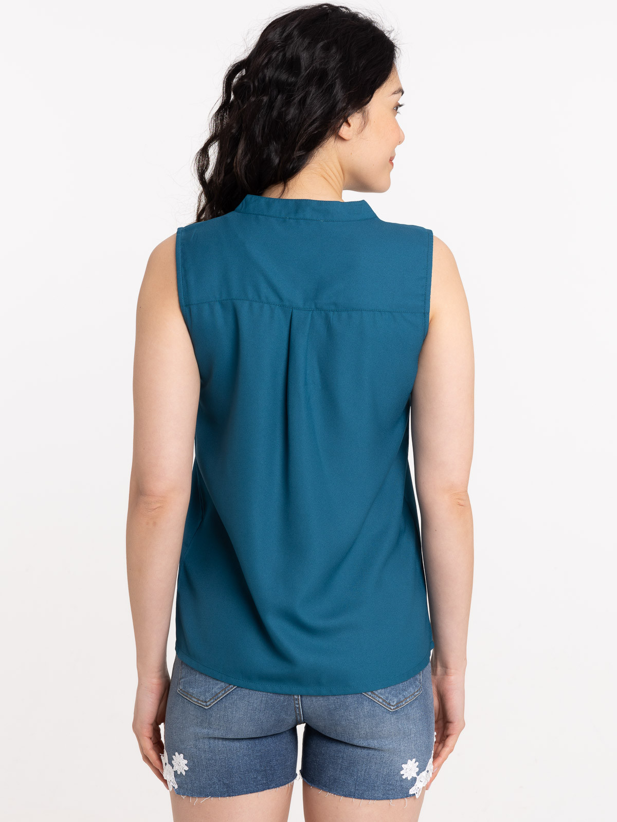 Blouse sans manches bleu paon femme Blouse sans manches bleu paon femme