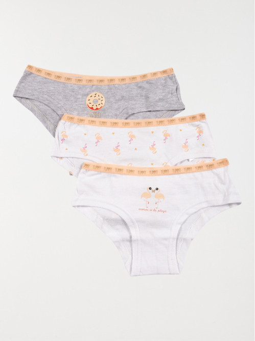 Lot de 3 shorties fille 100% coton
