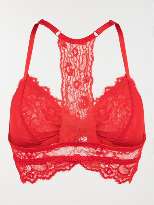 Soutien-gorge triangle rouge kiss femme