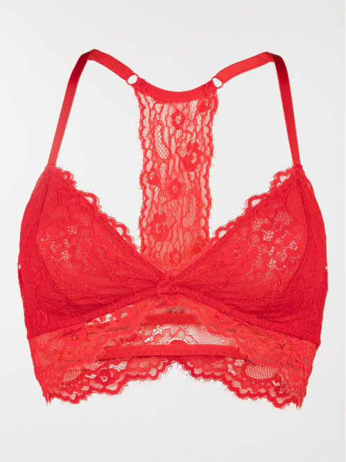 Soutien-gorge triangle rouge kiss femme