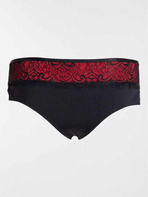Shorty-string noir grand taille femme