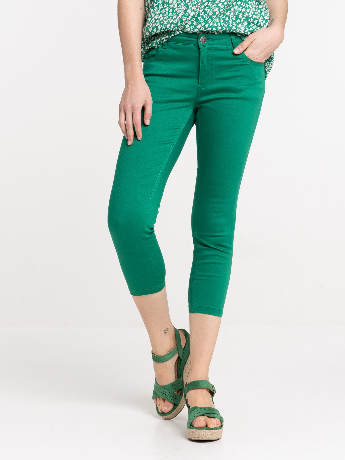 Pantacourt vert bosphore femme