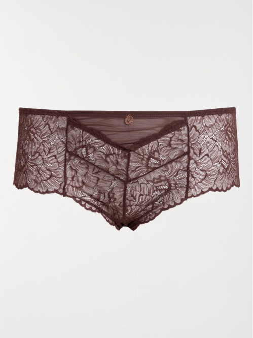 Shorty dentelle choco femme...