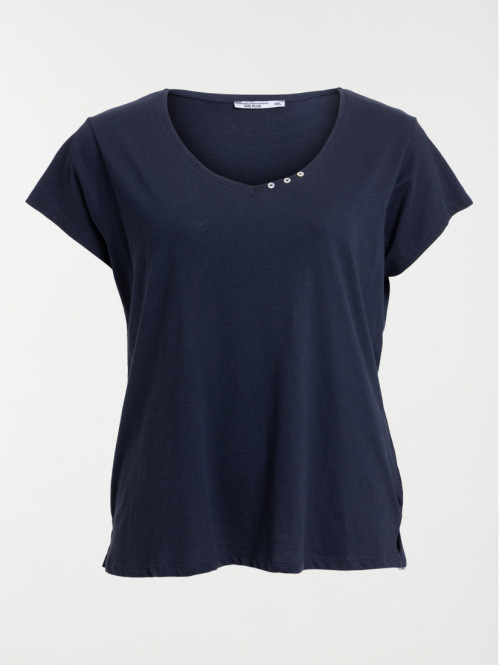 T-shirt femme col V grande taille