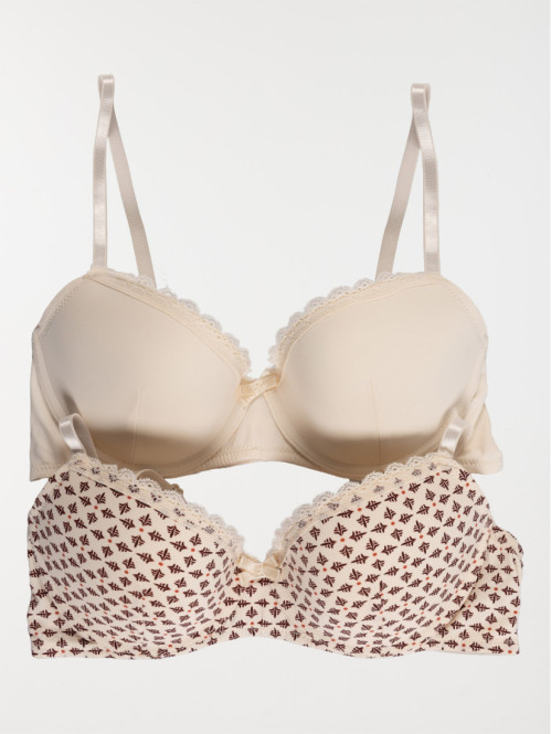 Lot de 2 soutiens-gorge femme (85A-95E)