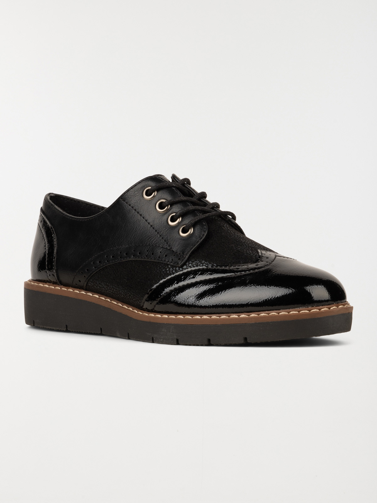 Derbies noires bi-matière femme (36-41) Derbies noires bi-matière femme (36-41)