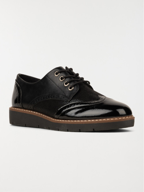 Derbies noires bi-matière femme (36-41) Derbies noires bi-matière femme (36-41)