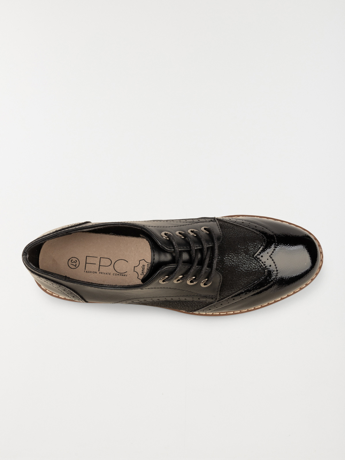 Derbies noires bi-matière femme (36-41) Derbies noires bi-matière femme (36-41)
