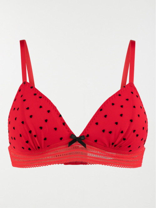 Soutien gorge motif coeur femme