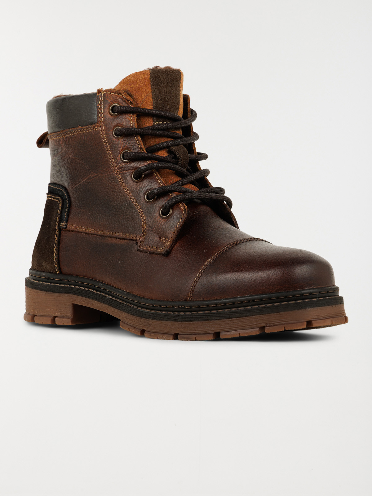 Boots lacets homme tan (41-46)