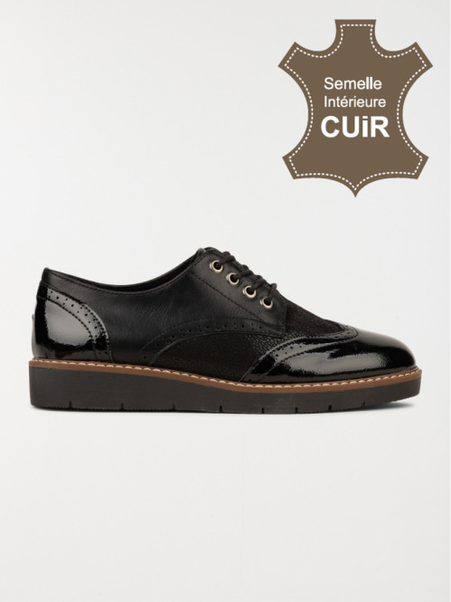 Derbies noires bi-matière...