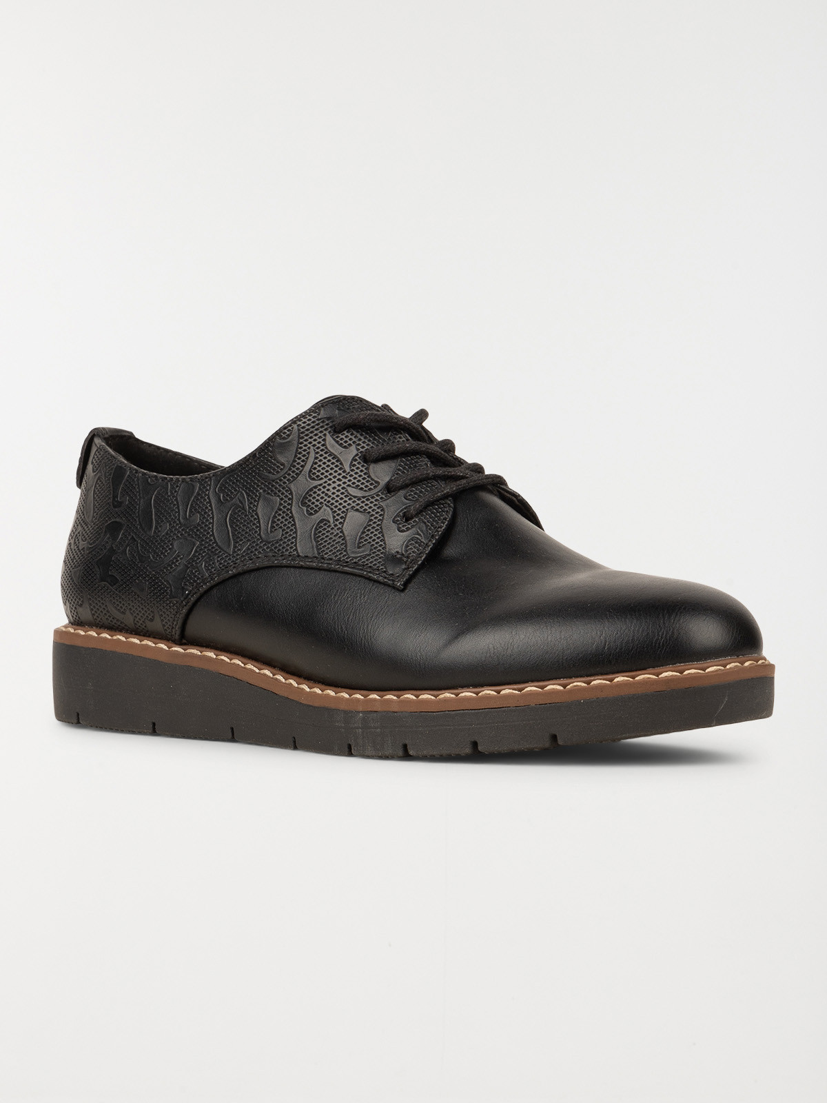 Derbies noires texturées femme (36-41)