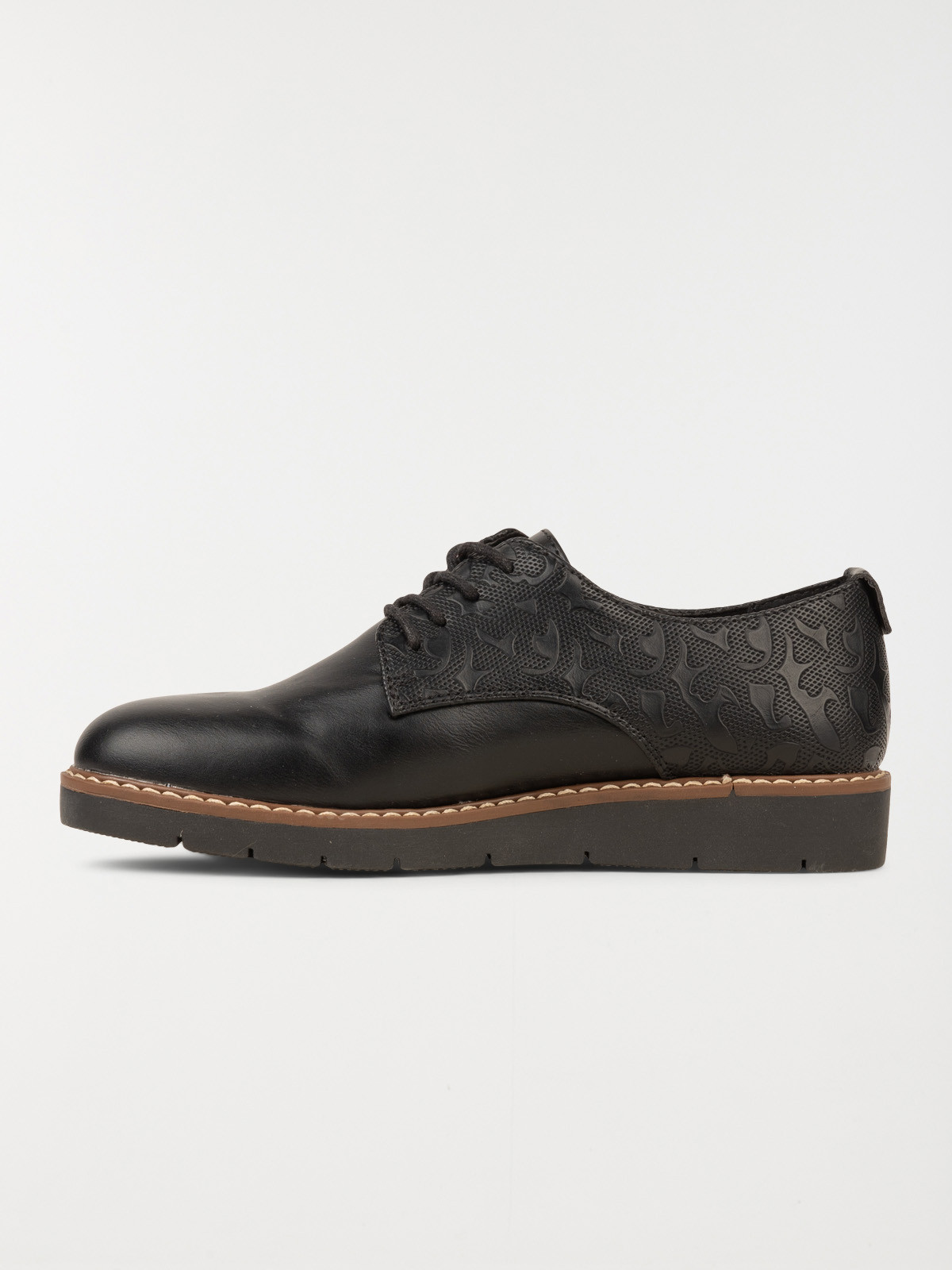 Derbies noires texturées femme (36-41)