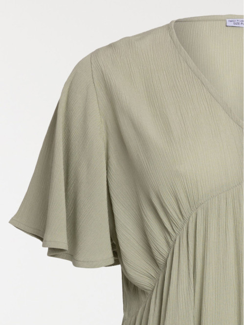 Robe courte sauge grande taille femme Robe courte sauge grande taille femme