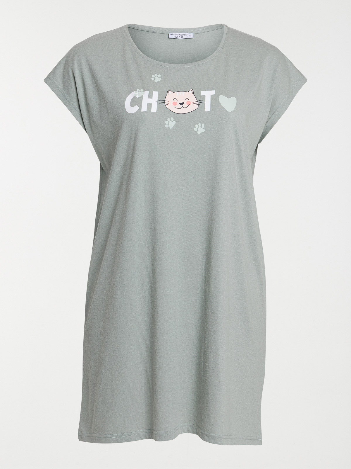 Chemise de nuit chat grande taille femme