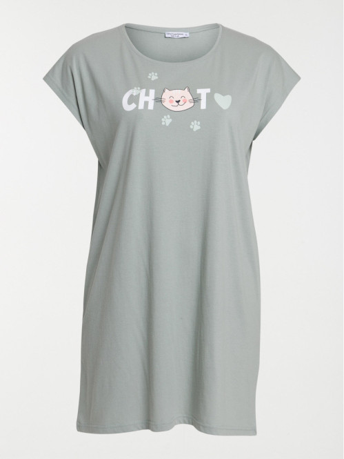 Chemise de nuit chat grande taille femme