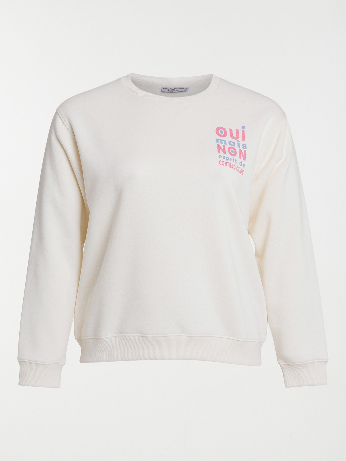 Sweat à message grande taille femme