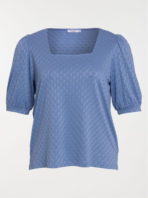 Tee-shirt col carré grande taille femme
