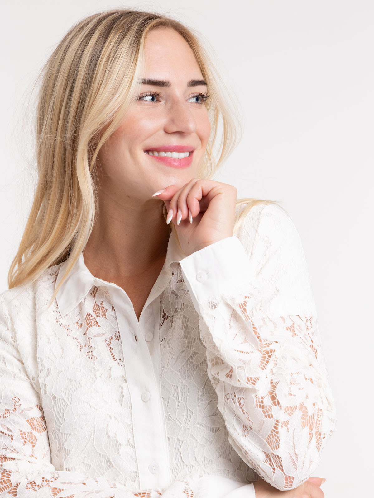 Chemise dentelle ivoire femme