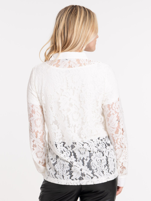 Chemise dentelle ivoire femme