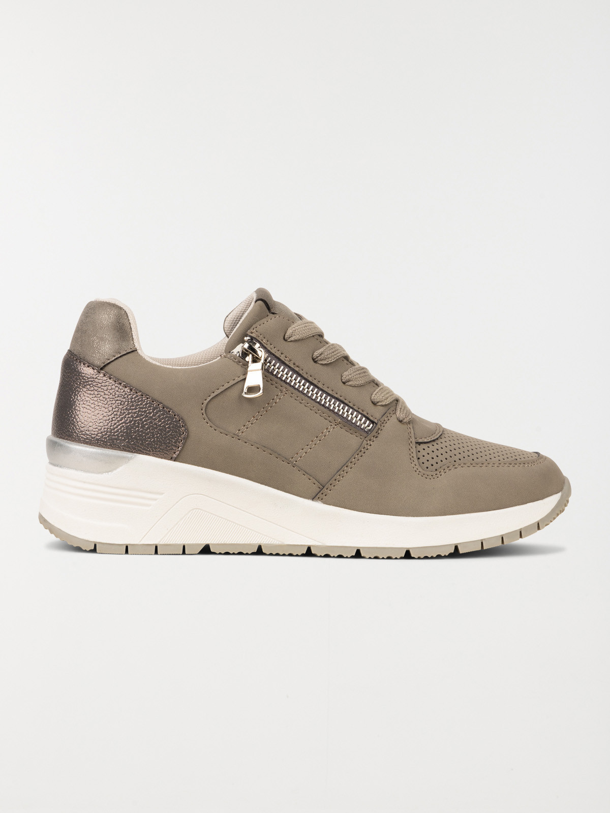 Baskets grises bi-matière femme (36-41)