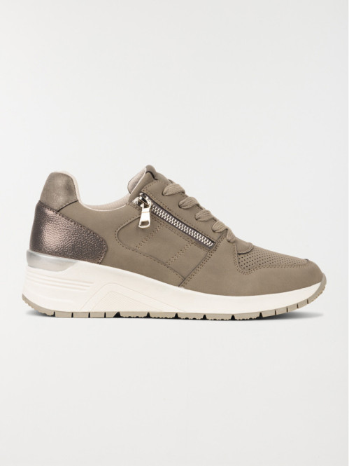 Baskets grises bi-matière femme (36-41)