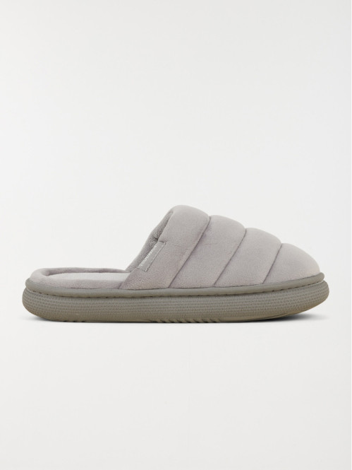 Chaussons mules gris femme...