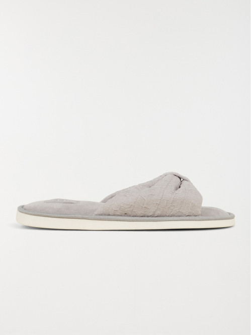 Mule ouverte grise femme (36-41)