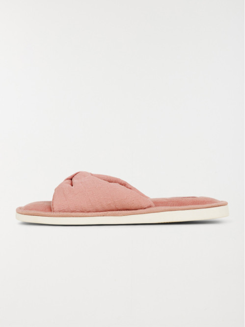 Mule ouverte rose femme...