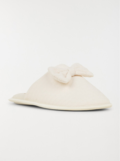 Chausson noeud écru femme...