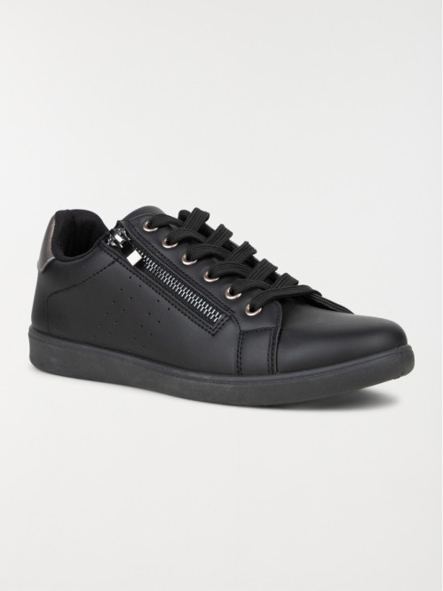 Basket noire zip et lacet femme 36 41