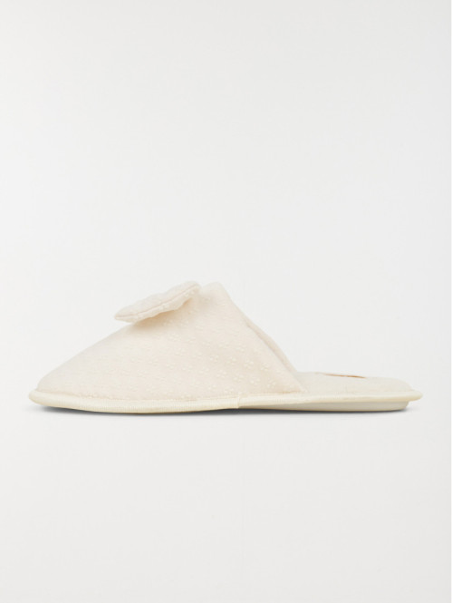 Chausson noeud écru femme...