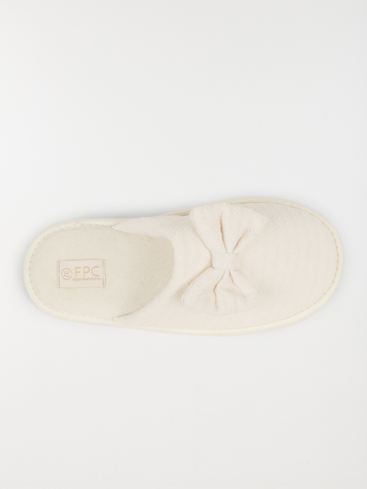 Chausson noeud écru femme (36-41) Chausson noeud écru femme (36-41)