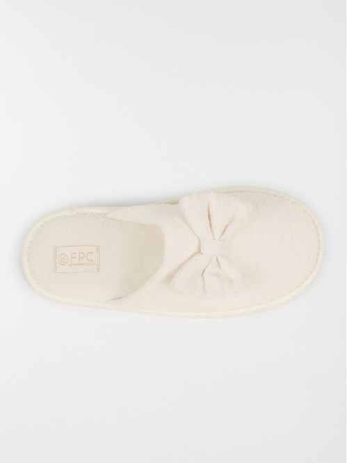 Chausson noeud écru femme...