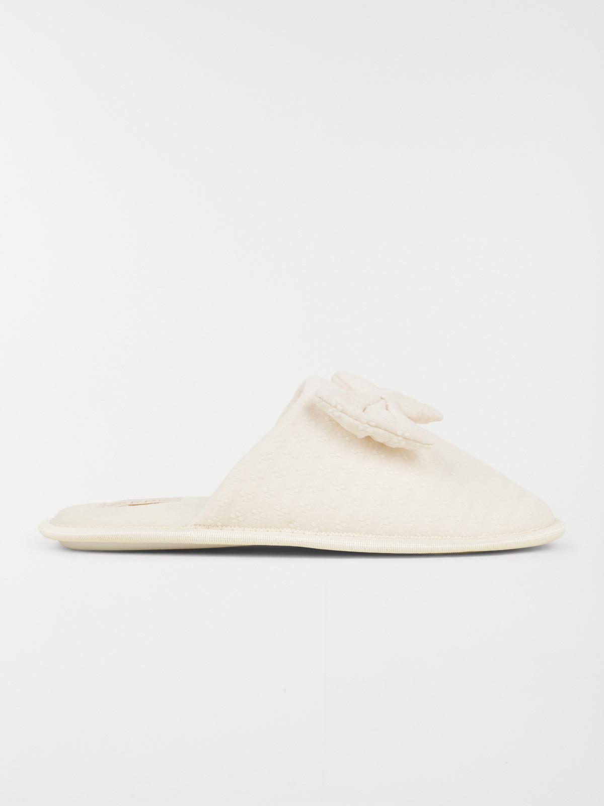 Chausson noeud écru femme (36-41)