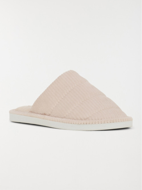 Chausson mule beige côtelé...