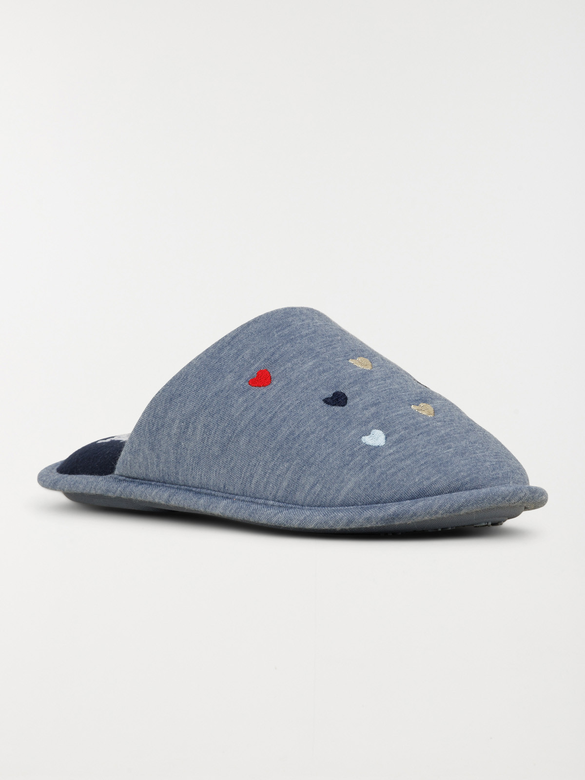 Chausson femme coeurs brodés (36-41)