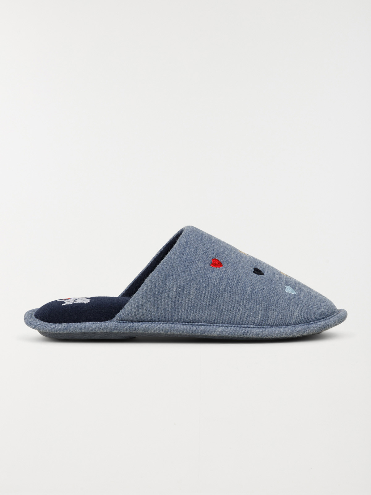 Chausson femme coeurs brodés (36-41)