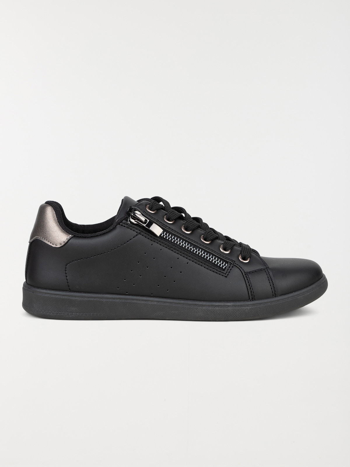 Basket noire zip et lacet femme (36-41)