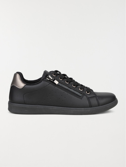 Basket noire zip et lacet femme (36-41)