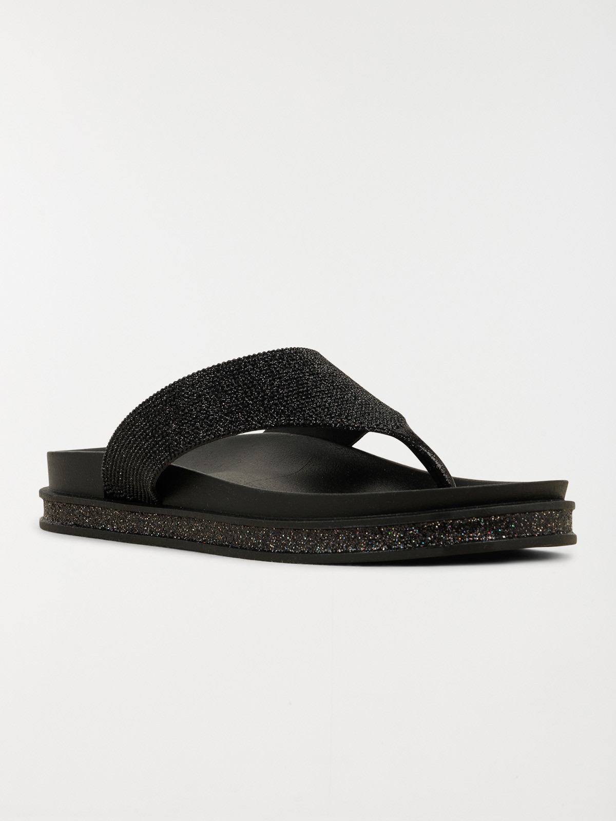 Tong strass coloris noir femme (36-41)