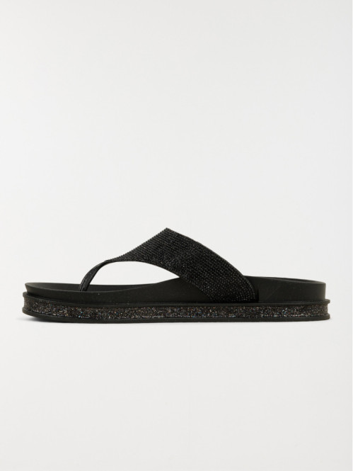 Tong strass coloris noir...