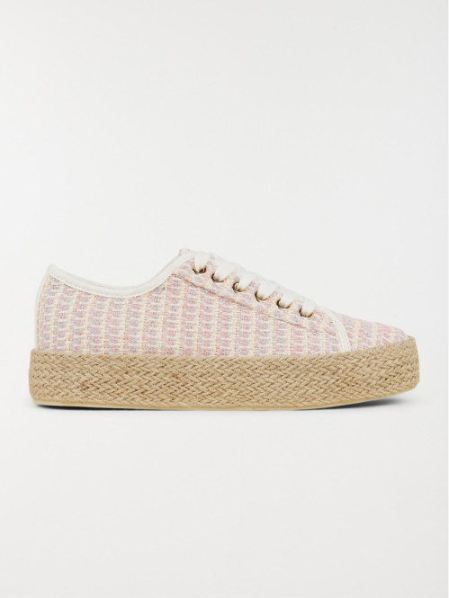 Basket compensée toile femme (36-41)