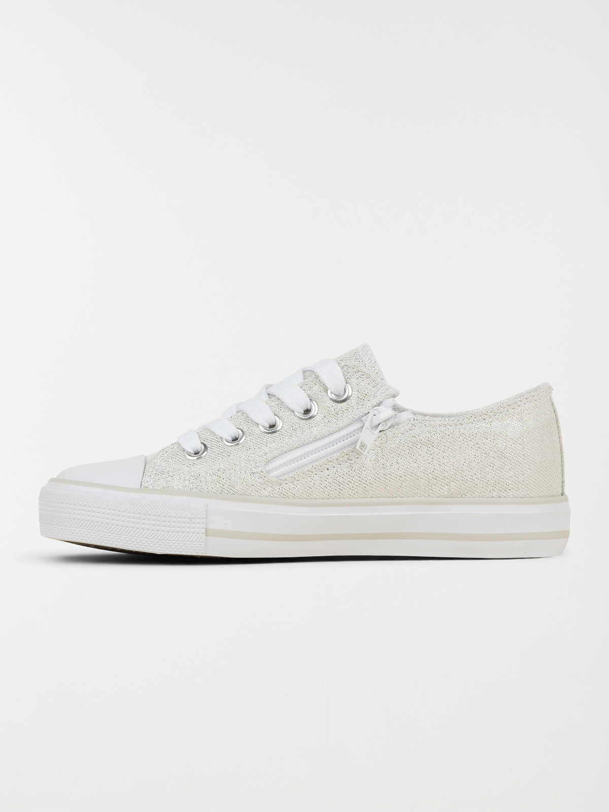 Tennis toile basse argenté (31-35)