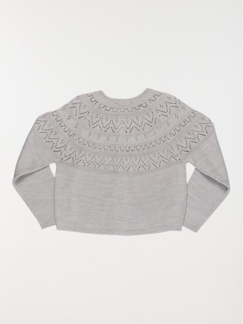 Gilet boutonné gris chiné fille (3-12A) Gilet boutonné gris chiné fille (3-12A)