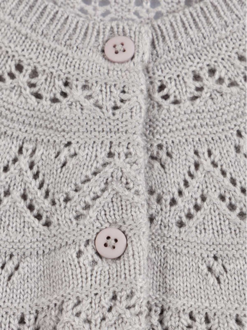 Gilet boutonné gris chiné fille (3-12A) Gilet boutonné gris chiné fille (3-12A)