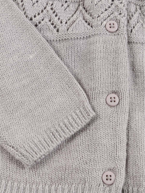 Gilet boutonné gris chiné fille (3-12A) Gilet boutonné gris chiné fille (3-12A)