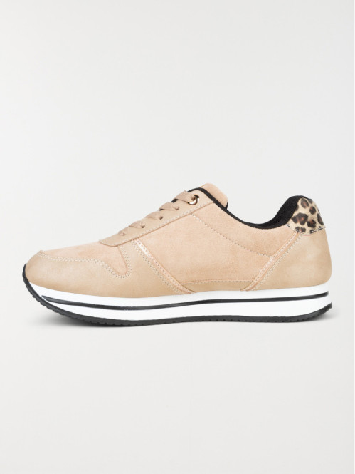 Basket beige motif léopard femme (36-41) Basket beige motif léopard femme (36-41)